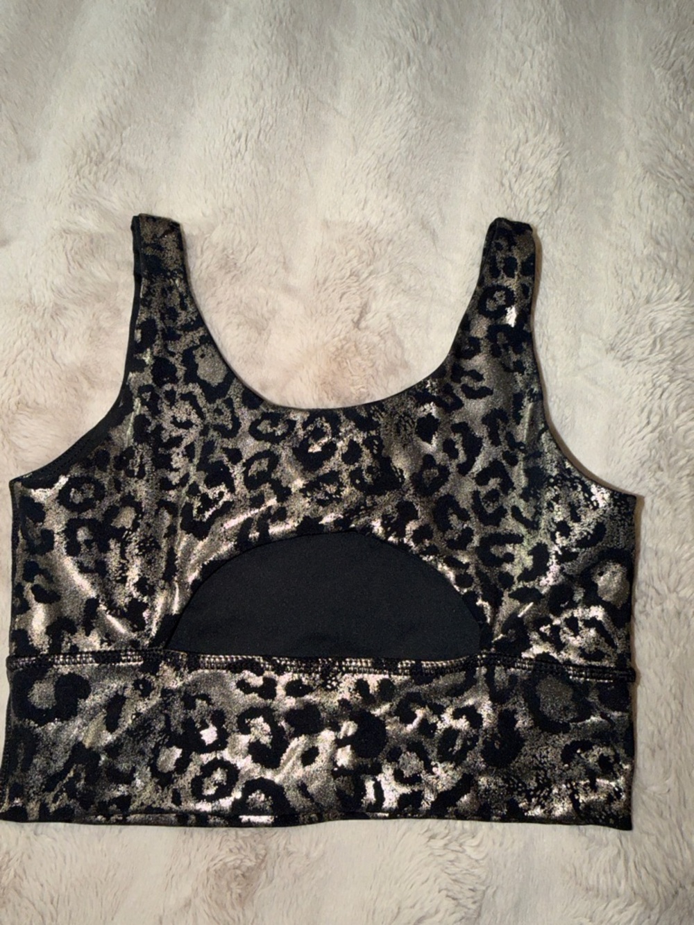DYI Metallic Leopard Sports Bra - Black & Silver - Picture 5 of 8